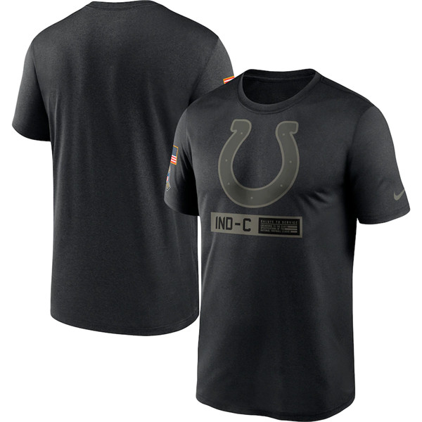 Indianapolis Colts 2020 Black Salute To Service Performance NFL T-Shirt (All Size)